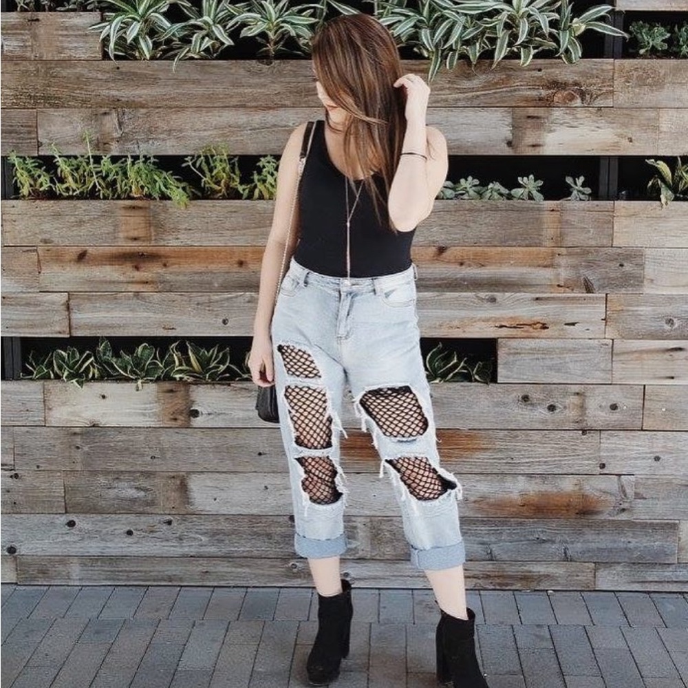 Fishnet jeans